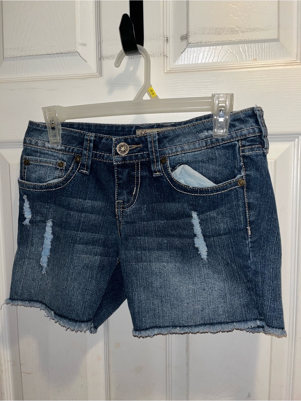 Dark Wash Denim Juniors Shorts Frayed hem Juniors YMI Jean shorts size 3